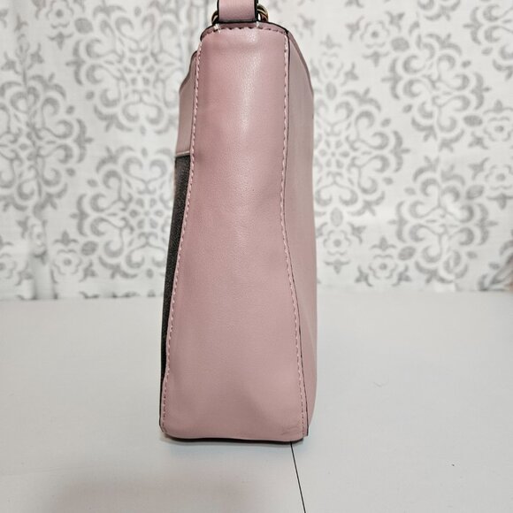 nanette lepore snap women's faux leather exterior pink brown purse crossbody - Picture 4 of 14